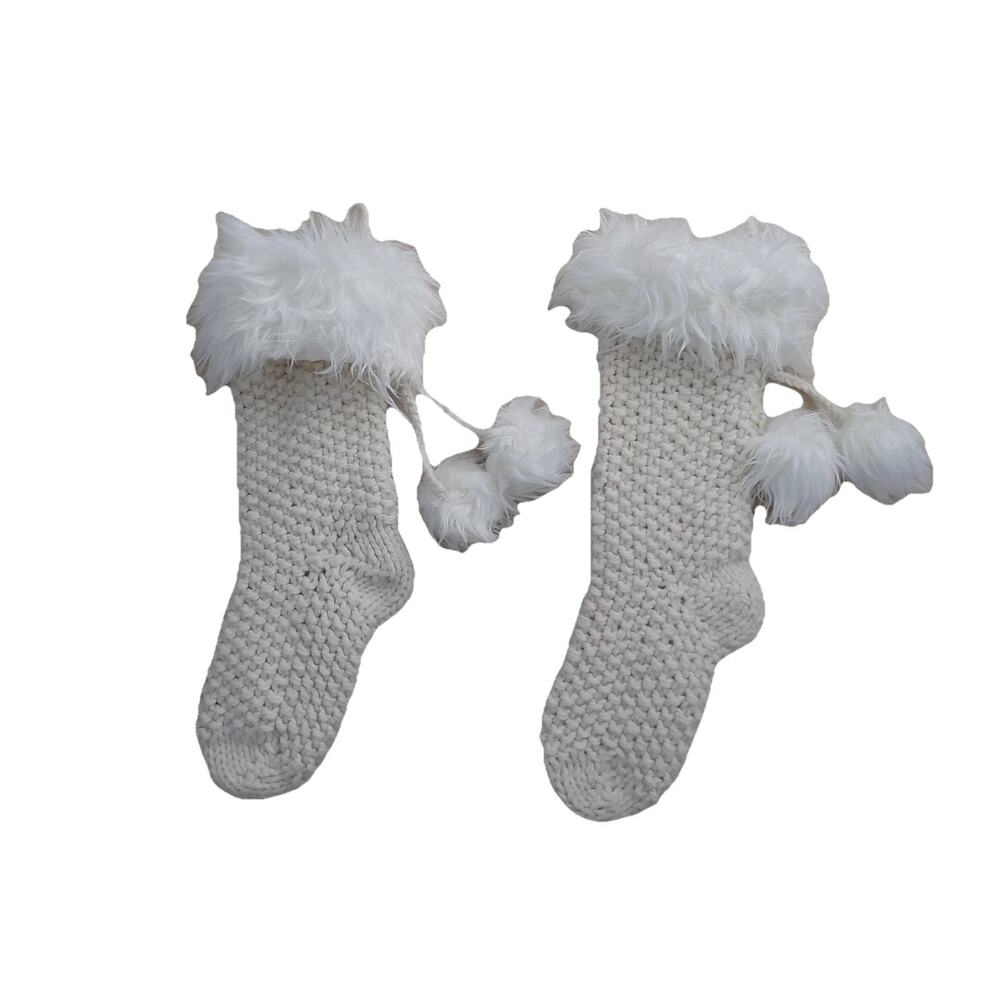 Lot of 2 Pottery Barn chunky knit Christmas stockings